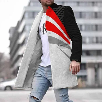 Popolare Moda Uomo Cappotto 2022 in Inverno Nuovo Stile Uomo di Lana Collare Stand a Medio Lungo Pocket Casual Cappotto Abbigliamento Uomo Giacca
