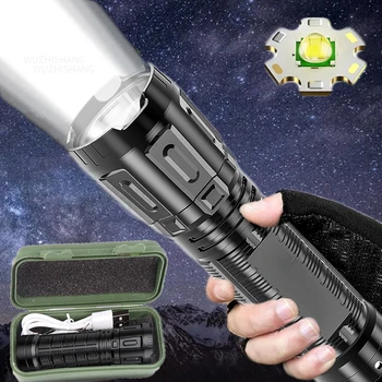 USB Ricaricabile Torcia Led 3 Marce Batteria Torcia Lanterna per Esterno Impermeabile Campeggio, Pesca, Escursionismo Lampada di Illuminazione