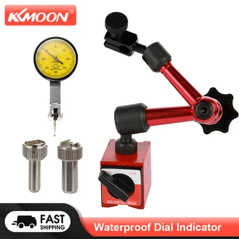 KKMOON Impermeabile Leva Indicatore a Quadrante in Metallo Round Dial Gauge Mini Flessibile Magnetico Base di Supporto Kit di Utensili di 0.01 mm