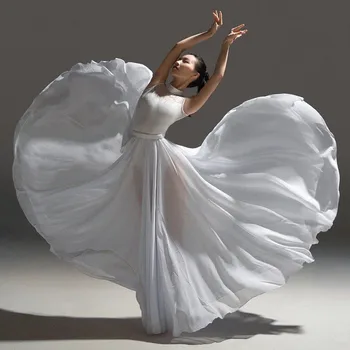 2022 Autunno e l'Inverno delle Nuove Donne di Flamenco e Danza del Ventre Zingara Tinta unita Balletto di Danza Classica Prestazioni Elegante Gonna Lunga