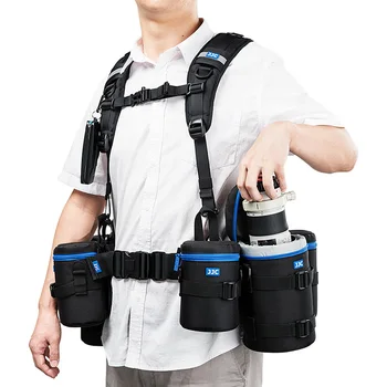 JJC Obiettivo della Fotocamera Bag con Tracolla Sistema DSLR Lens Case Marsupio Zaino per Canon Nikon Sony Fujifilm Fotografia Accessori