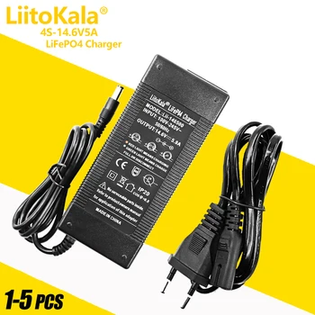 1-5pcs LiitoKala 4S, 14,4 V, 3A/5A LiFePO4 battery Charger 12V/14.4 V LiFePO4 Batteria Caricatore Input 100-240V Sicurezza Stabile