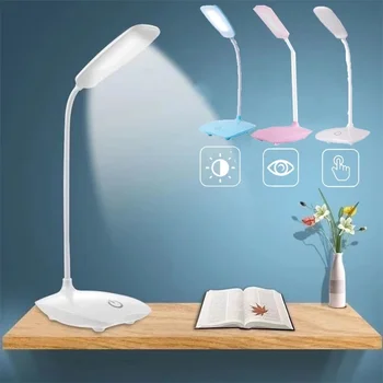 LED a Tre Velocità, Touch Dimmer Lampada da Lettura USB di Ricarica Plug-in Bianco Caldo occhiali di Protezione dello Studente da Tavolo Studio Luce di Notte