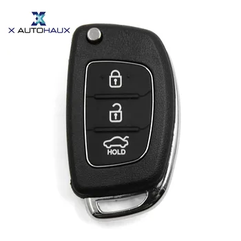 X AUTOHAUX 3 Tasti Flip Pieghevole Uncut Chiave Guscio Telecomando Fob Caso di Ricambio Per la Hyundai Santa Fe Accento 2013 2014 2015