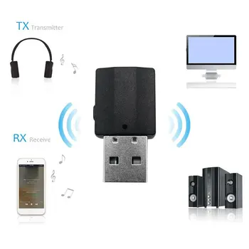 2 In1 Bluetooth 5.0 Audio Ricevitore Trasmettitore Wireless Adattatore Mini da 3,5 mm AUX Stereo, Trasmettitore Bluetooth per TV PC in Auto Doppio