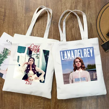 Lana Del Rey LOGO Stampato Grafica Hipster Stampa Cartone, Sacchetti della spesa di Ragazze di Moda Casual Promozione Borsa a Mano