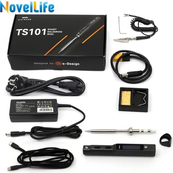 Originale TS101 USB Elettrico saldatore Kit di Temperatura Regolabile Digitale di Saldatura Stazione 24V 3A Alimentazione TS100 Aggiornato