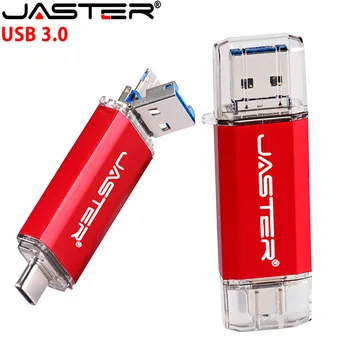 JASTER Nuovo 2 IN 1 OTG (Android&PC & Type_C) USB 3.0 flash drive in Metallo Personalizzate, Pen Drive 64GB, 32GB, 16GB 8GB 4GB di Regali di Nozze