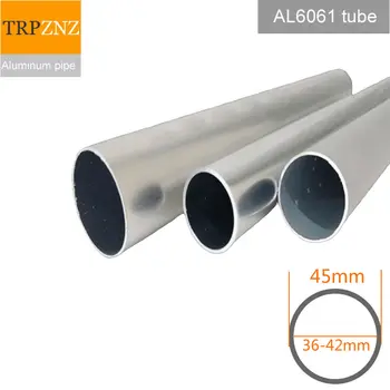 Alluminio tubo tondo di alluminio 6061 diametro esterno 45mm interno 36-42mm parete: 1,5 mm-4.5 mm Rigido dritto di alluminio senza cuciture del tubo sottile con uno spessore di parete