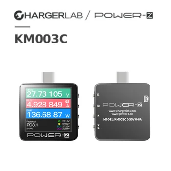 ChargerLAB POTENZA-Z KM003C USB PD3.1 Protocollo 48V Gamma Dual Type-C Tester di Tensione alternatore Corrente di Ripple Dual Volt Misuratore di Potenza