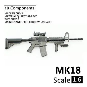 Scala 1:6 MK18 Carabina, Fucile d'Assalto e Pistola di Plastica Assemblati Arma Puzzle 4D Modello per 12 inch Action Figure di Soldati