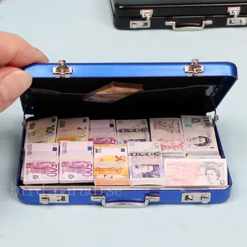 Miniatura Articoli Mini Valigia di Soldi in Cassa Banking Giocattoli per la Bambola Barbie Casa Aceessories Ob11 Bambole Mobili per Bambini Regalo