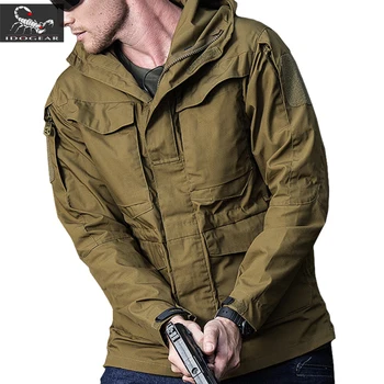 IDOGEAR M65 US Army Abbigliamento Tattico, giacca a Vento Uomo Autunno Invernale Impermeabile di Volo Pilota Cappotto Felpa con cappuccio giacca
