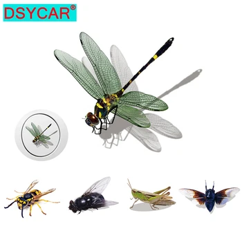 DSYCAR 2Pcs/Lot Auto-Styling 3D Adesivi per Auto Realistica Insetti Flys Cricket Libellula Ape Personalità Impermeabile Accessori per Auto