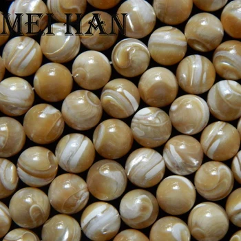 Meihan all'Ingrosso (2 fili/set) naturale 8mm giallo shell perle tonde di pietra per la produzione di gioielli di design & regalo