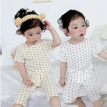 1-6 anni Completo Stampato Baby Girl Vestiti Estate coreano moda casual 2PCS Baby Pigiama Unisex Bambini Set di Abbigliamento per Bambini Pigiameria
