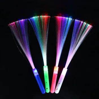Glow in Fibra Ottica Luci Bacchetta a LED di Grandi dimensioni Bastone di Incandescenza Colore che Cambia la Luce di Notte per il Concerto di Supporto Atmosfera di Festa di Matrimonio Decorazione