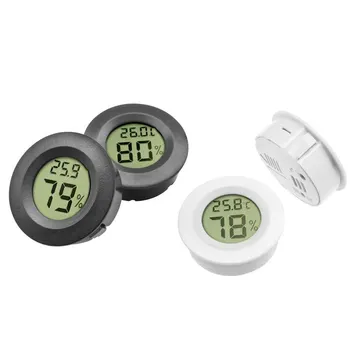 Nero, Bianco, Mini LCD Termometro Digitale Igrometro Frigorifero e Congelatore Tester di Temperatura Sensore di Umidità Misuratore Rilevatore