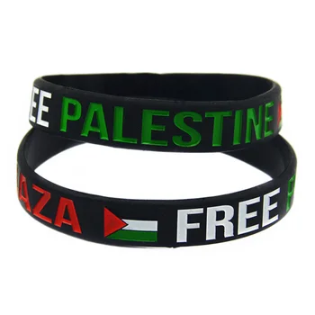 1 PC Salvare Gaza liberare la PALESTINA Bandiera Braccialetto della Gomma di Silicone per Adulti