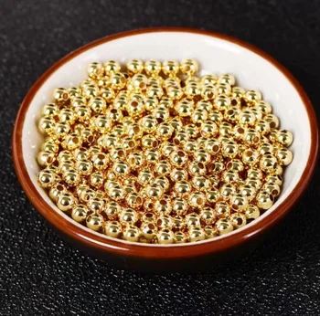 all'ingrosso 18k oro perle oro di perle fai da te braccialetto di perline luccicanti-di 2mm 5mm oro gioielli parti