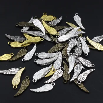 Onebeading 100pcs Ali d'Argento Tibetano Ciondolo Charms Perline 5x16.5mm (K00108)
