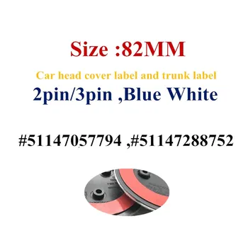 10pcs 82MM Bianco Blu Cofano Anteriore Badge Emblema cofano Posteriore Per F10 F20 F30 51147057794 51147288752
