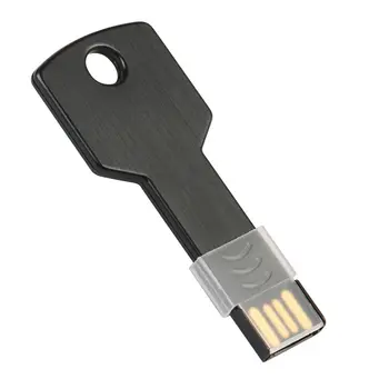 Metallo a Forma di Chiave USB Flash Drive 64GB Nero Pen Drive Argento Stick Reale Capacità di Dispositivi di Memorizzazione ad Alta Velocità del Disco di U