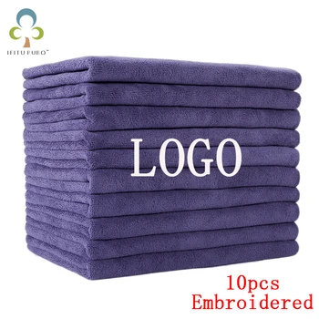 10 Logo Personalizzato Ricamo Asciugamano Asciugamano In Microfibra Ispessita Asciugamano Viso Un Testo Personalizzato Barbiere Pediluvio Negozio Speciale