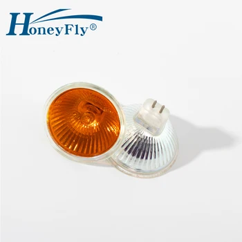 HoneyFly 3pcs Dimmerabile Ambra Lampada 35W/50W 12V/110V/220V GU5.3 JCDR Arancione Fiamma della Lampada della Lampadina della Luce del Punto di Quarzo Camino Lamba
