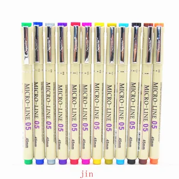 12 Colore Schizzo Micron penna 0,5 mm Superiore ago disegno a penna fodera Fine di Disegno Manga, Anime Marcatore bel colore Nuovo