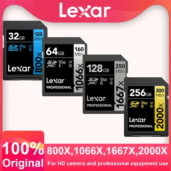 Originale Lexar SD Card 2000X V90 U3 C10 1667X V60 SDXC Memoria Flash Scheda 1066X V30 UHS-II Per il 3D 4K Fotocamera Digitale 800X V10