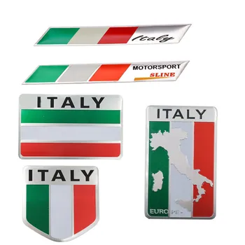 3D Auto in Alluminio, italiano, Italia, Mappa, Bandiera Nazionale Adesivo Grill Emblema Moto Decal Per la Ferrari, Fiat, Piaggio Vespa Ford Toyota