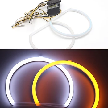 2pcs SMD cotone luce LED angel eyes bianco e giallo DRL kit 85 90 95 100mm 105 110 115 120 mm 126 mm 140 mm 131 146 mm 158