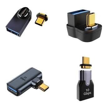 USB C Maschile Per USB3.0 Femmina Magnetico Adattatore di Ricarica di Tipo C Magnete Converter Magnetico Angolo retto Connettore USB C