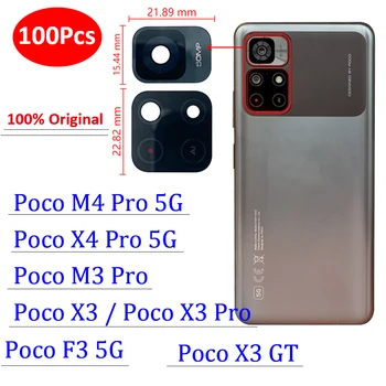 100Pcs，Originale al 100%, Posteriore, Fotocamera Posteriore in Vetro Con Ahesive Per Xiaomi Poco X3 X4 M4 Pro GT M3 F3 F4 5G 4G Poco X3 con NFC