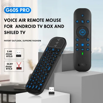 G60S Pro Bluetooth-compatib 5.0 2.4 G Wireless Giroscopio Air Mouse la Voce Telecomando Mini Tastiera per Android Smart TV Box PC