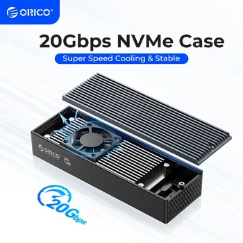 ORICO LSDT 20Gbps M. 2 NVME SSD Caso con Built-in Ventola di Raffreddamento di Tipo C, M2 NVME SSD Enclosure Per M. 2 NVME 2230 2242 2260 2280 SSD