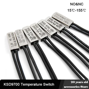 KSD9700 del Commutatore di Temperatura del sensore 15C-155C 5A 250V -30 ° C 40 ° C 60 ° C 80 ° C 90 C NO NC AC/DC Universale Termostato di protezione Termica fusibili