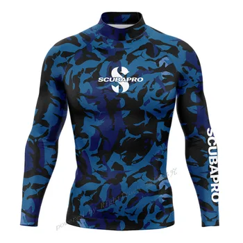 2023 Uomini Anti-UV Surf Shirt Manica Lunga Costumi da bagno Traspirante ad Asciugatura Rapida Nuoto T-Shirt Estate Beachwear Rash Guards Surf