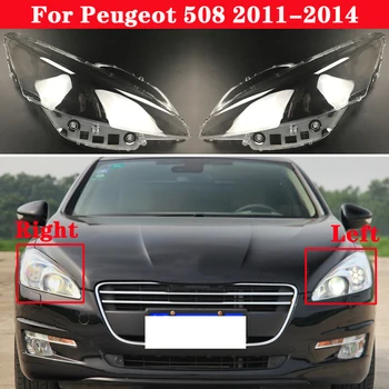 Auto Fanale Anteriore Coperchio Per Peugeot 508 2011-2014 Faro Paralume Lampcover Lampada Testa luce Copre Lente in vetro Shell Caps