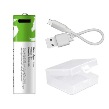 Ad alta capacità da 1,5 V AA 2600 mWh USB batteria ricaricabile li-ion batteria per il controllo remoto del mouse piccolo ventilatore Elettrico giocattolo batteria + Cavo
