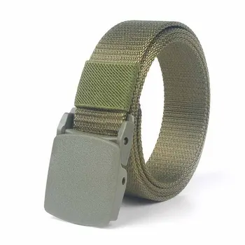 Unisex POM Fibbia Tattico Cintura Traspirante in Nylon Canvas Luce Militare dell'Esercito di Appassionati di Outdoor Cinto Donna Jeans Accessori Larghezza di 3 cm