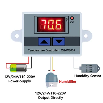 W3005 12V 24V 220V Digitale Regolatore di Umidità di strumento di controllo di Umidità di Passare igrostato Igrometro SHT20 sensore di Umidità