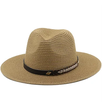 58-60CM Cappello di Panama e del tempo Libero Estivo Cappelli da Sole Per gli Uomini le Donne Spiaggia di Cappelli di Paglia Moda da Sole UV Protezione di Viaggio Cappucci Chapeu Feminino