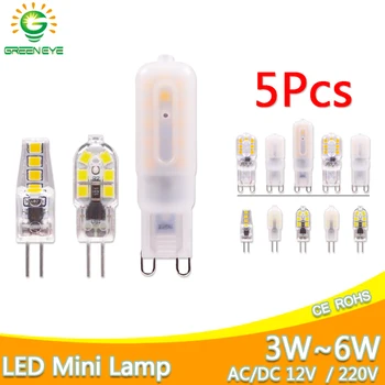 5PCS LED Bulb 3W 6W led G4 G9 Lampadina 220V AC AC 12V Lampada SMD2835 Faretto da un Lampadario di Sostituire 30w 40W Lampada Alogena