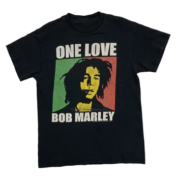 Vintage Bob Marley T-Shirt Moda Uomo in Cotone T-shirt per Bambini Hip Hop Top Tee Una Lettera d'Amore Maglietta Donna Top Rapper Camiseta Nuovo