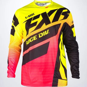 2022 Discesa maschile Maglia X-GODC FXR Estate Mountain Bike MTB Shirt Offroad DH Moto Jersey Quick Dry Motocross Sportwear