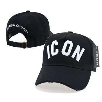 Di alta Qualità 100% cotone marchio-ICONA cappello Berretti da Baseball unisex Regolabile Berretti da Baseball ICONA lettera cappuccio nero per gli Uomini il Papà di Cappelli