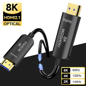 MOSHOU 8K Fibra Ottica HDMI 2.1 Cavo 8K 4K 60Hz a 120Hz 48Gbps Ultra ad Alta Velocità Dinamica HDR HDCP 2.2 e 2.3 eARC per PS5 RTX4080
