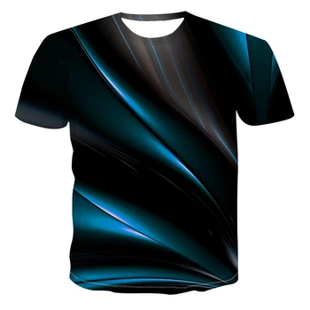 3D, tridimensionale, Astratto, Stampa T-shirt Per gli Uomini di Estate di Moda Casual Personalità t-shirt di Tendenza hip hop Traspirante maglietta